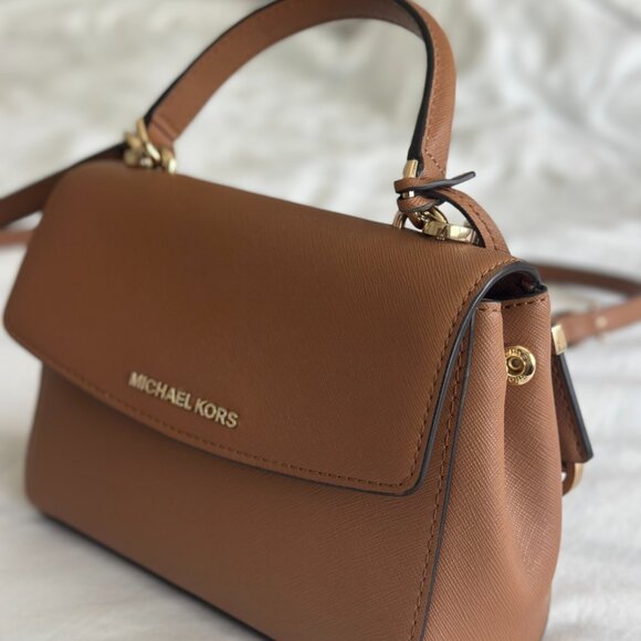 MICHAEL Michael Kors Handbags - Michael Kors  Ava Extra Small Crossbody in Camel Saffiano leather